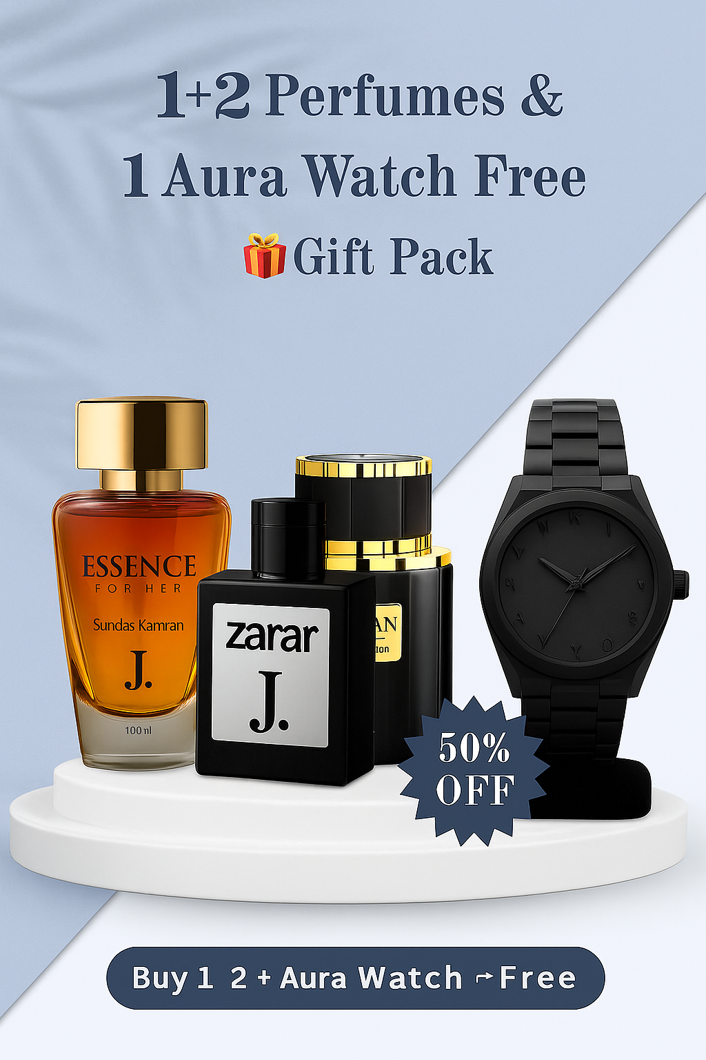 Buy 1 Get 2 Perfume & 1 Aura Watch Free 🎁Gift Pack